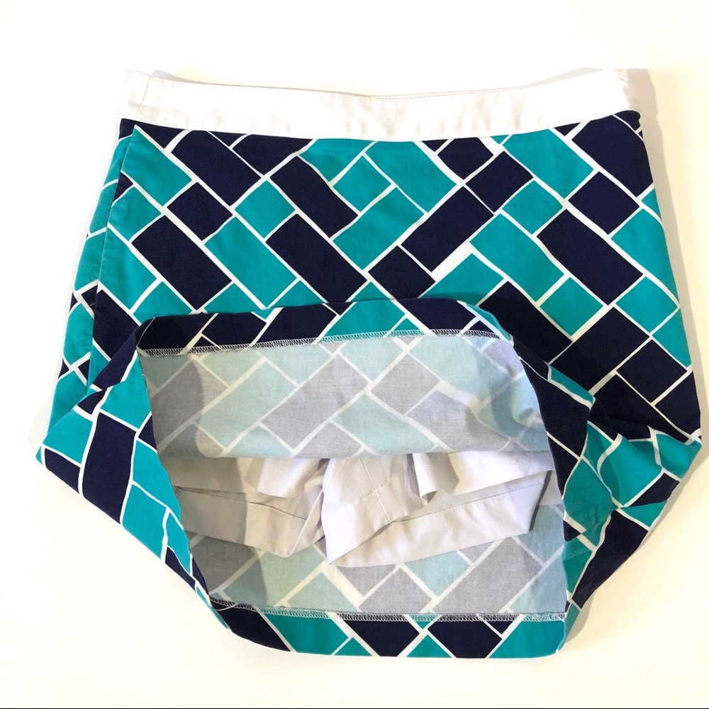 Greg Norman Navy & Teal Print Stretch Golf Skort - Picture 4 of 8